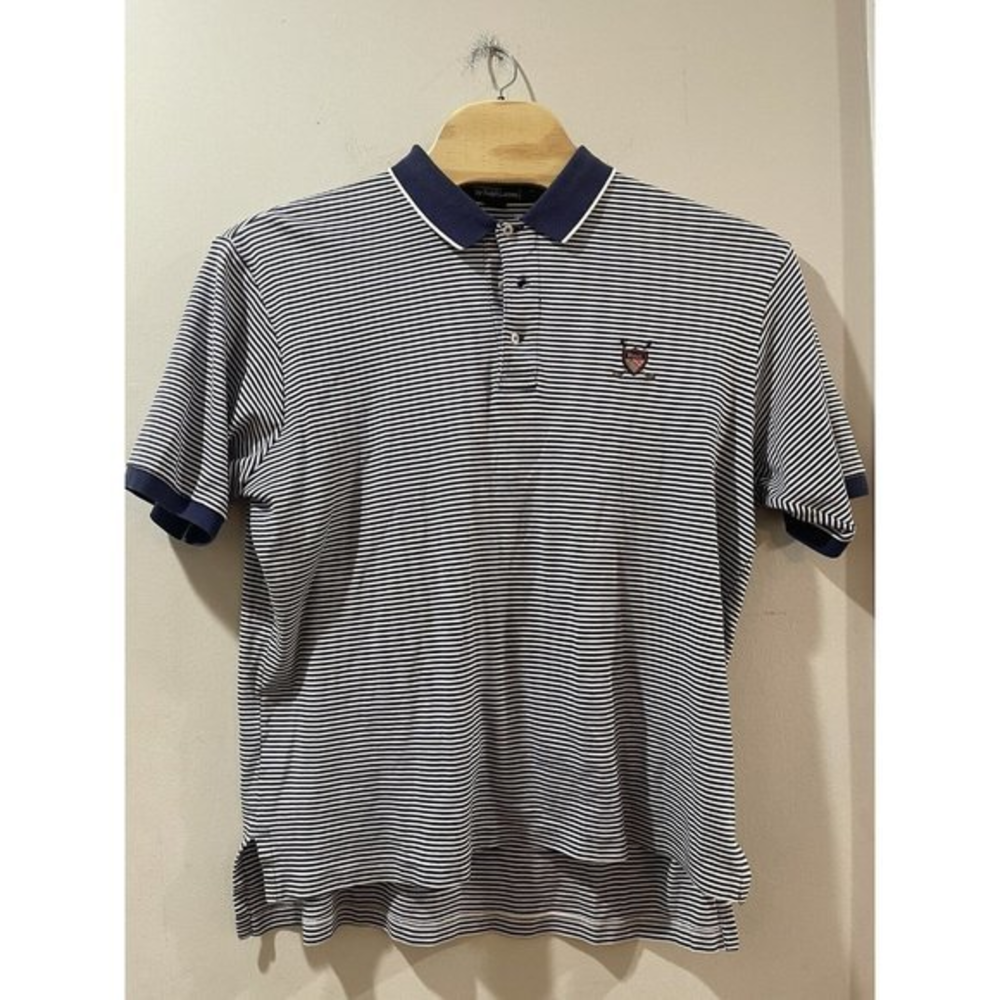 Polo Ralph Lauren Men's Classic‎ Fit Short Sleeve T-Shirt Purple Striped Golf